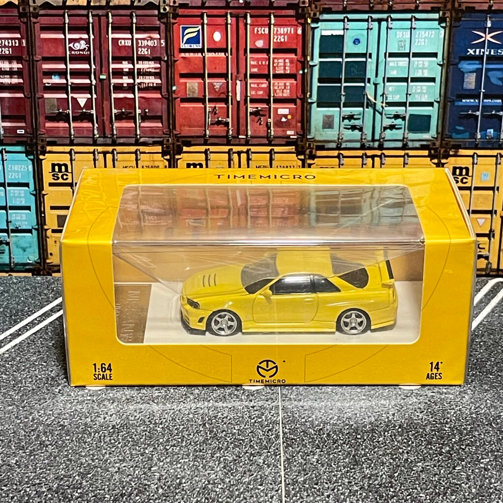 Diecast 1:64 Time Micro Nissan Skyline GTR R34 Yellow