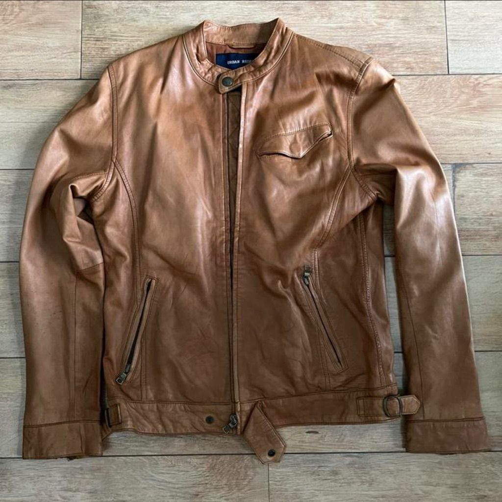 Leather Jacket Urban Research Caferacer Size M Slim Fit
