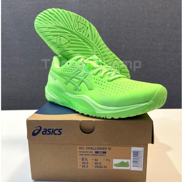 Sepatu Tenis Asics Gel Challenger 15 Lime Burst Green Gecko/Tennis Shoe Asics Gel Challenger 15 Orig