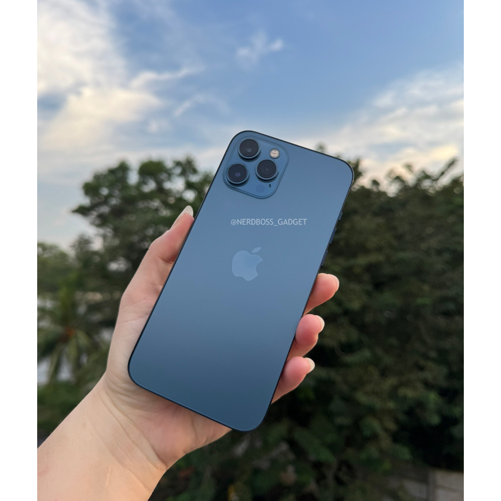 IPHONE 12 PRO MAX PACIFIC BLUE 256GB MULUS LIKE NEW CAKEP MANTAP