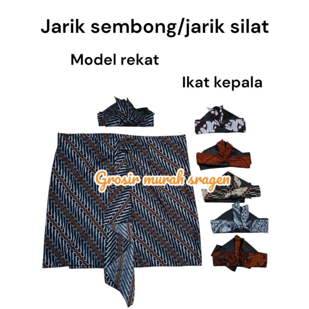 jarik sembong/sapit urang/jarik silat dewasa dan ikat kepala