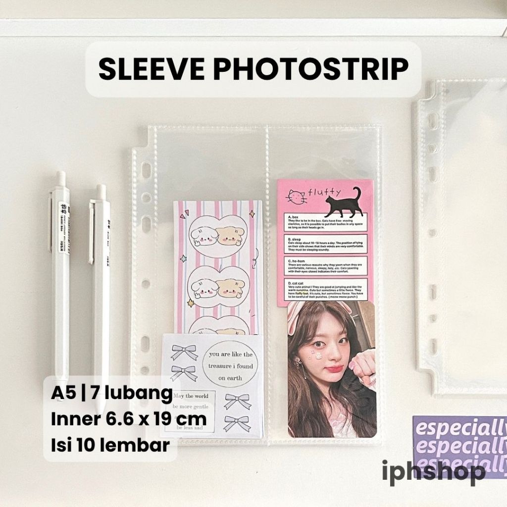 iphshop - Sleeve Binder A5 7 Lubang (Cocok 2/3/6 Ring) | Bahan PP Anti Rusak | Per Pak Isi 10 Lembar