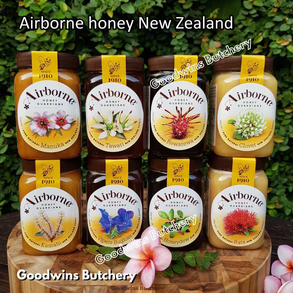 

NZ AIRBORNE honey New Zealand madu asli import | Manuka Clover Creamed Honeydew Rata Kamahi Tawari RewaRewa Viper Bugloss MultiFloral 500g