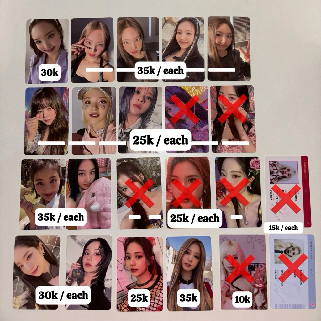 Album Only dan PC Photocard TWICE Nayeon Jeongyeon Momo Jihyo Sana Mina Dahyun Chaeyoung Tzuyu