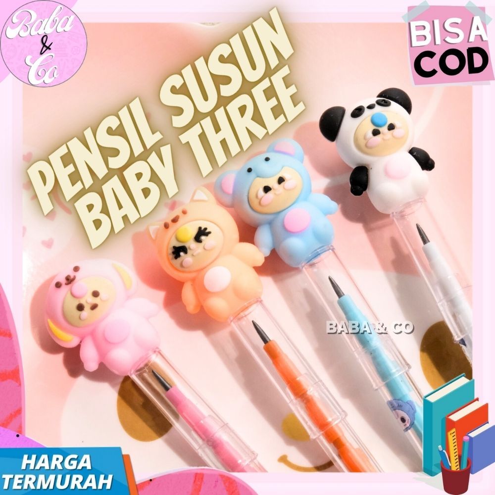 

PENSIL SUSUN BABY THREE LUCU IMUT PENSIL PELURU BABY THREE MURAH UNIK PENSIL BENSIA BABY THREE ALAT TULIS SEKOLAH BABY THREE PENSIL GRAPHITE SUSUN BABY THREE BONEKA PM VIRAL IMUT