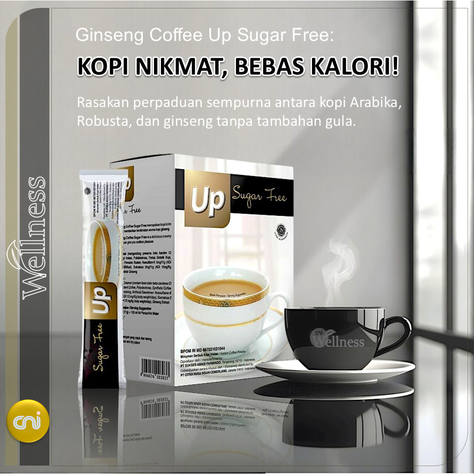 

Up Ginseng Coffee Sugar Free – Kopi Ginseng Bebas Gula, Rendah Kalori & Aman Diabetes | 15 Sachet