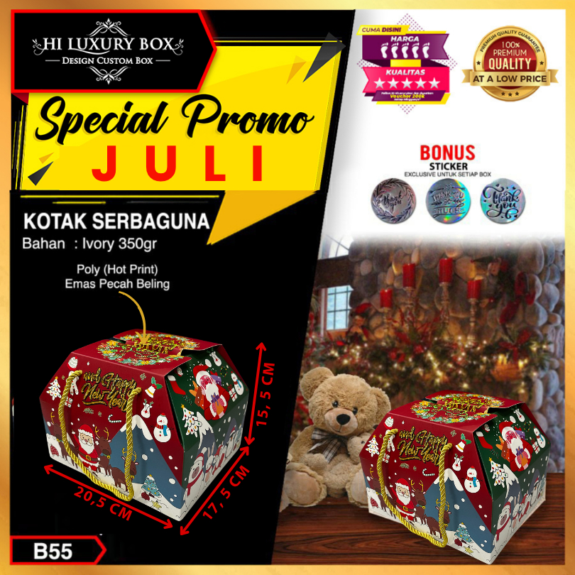 

Gable Box - Souvenir Natal - Box Hampers Merry Christmas - B55