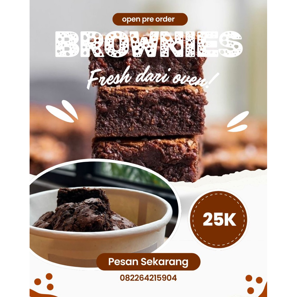 

Mini Bites Brownies (penambahan harga 2k untuk packaging)