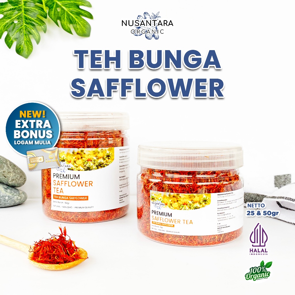 

Nusantara Organic Safflower Tea Herbal Teh Bunga Kering Organik Siap Seduh Minuman Alami