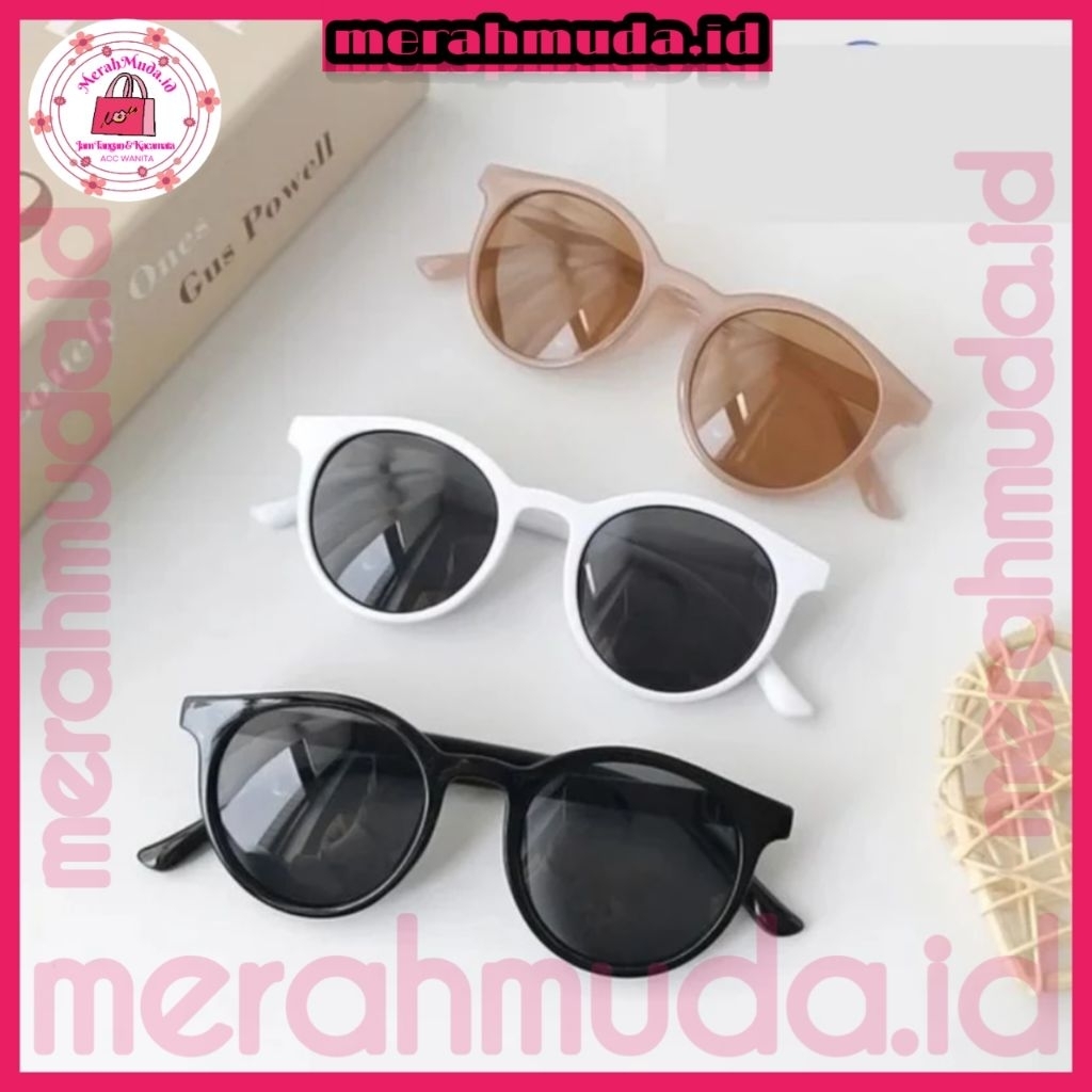 Kacamata Hitam Kaca Mata Kucing Wanita Pria Fashion Cat Eye Retro Candy Putih Coklat Tea Dewasa Rema