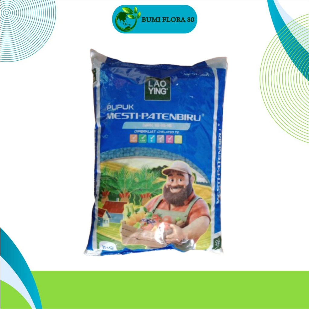 Pupuk Tanaman NPK 16.16.16 MESTI PATENBIRU LaoYing 1KG/Pupuk Pertanian.