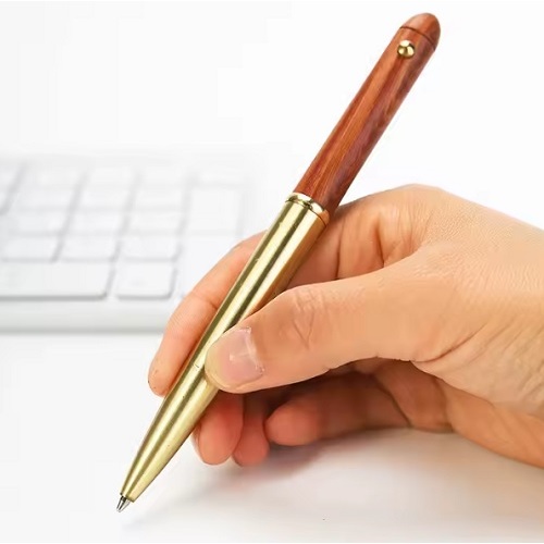 

Pulpen Wood Stainless Steel Kombinasi Kayu Metal Besi Exclusive Brass Pen