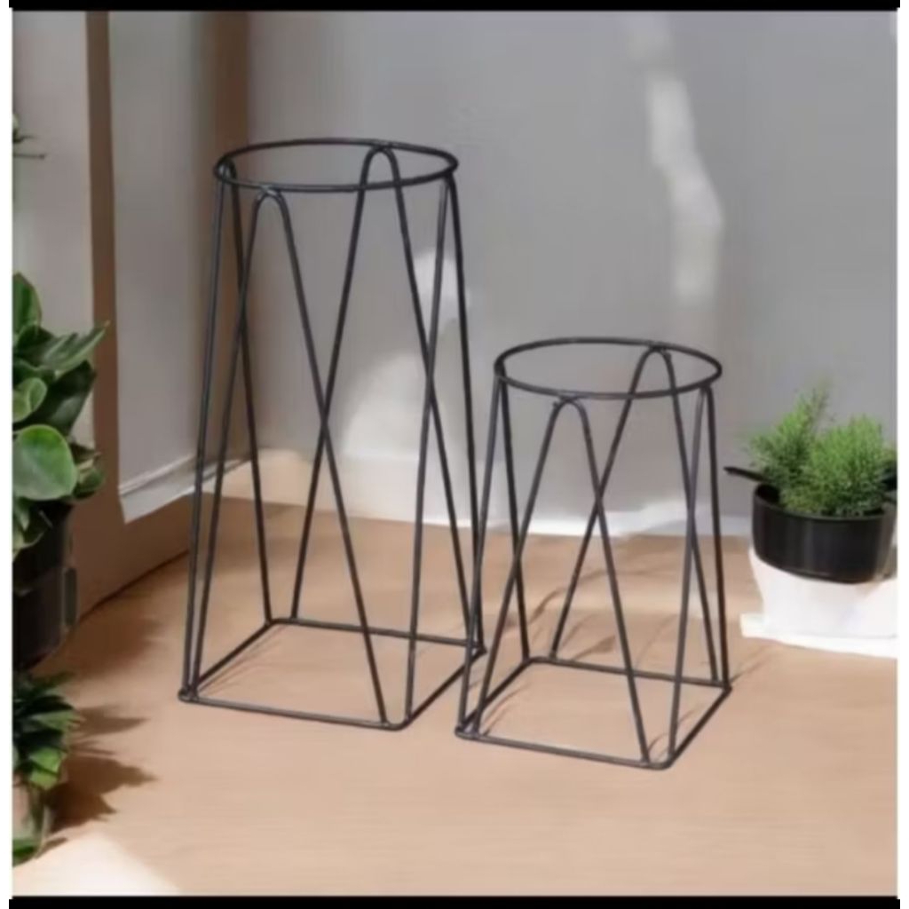 [gmtrc]-standing pot bunga besi 1 set warna hitam,putih,gold /STANDING POT BUNGA BESI