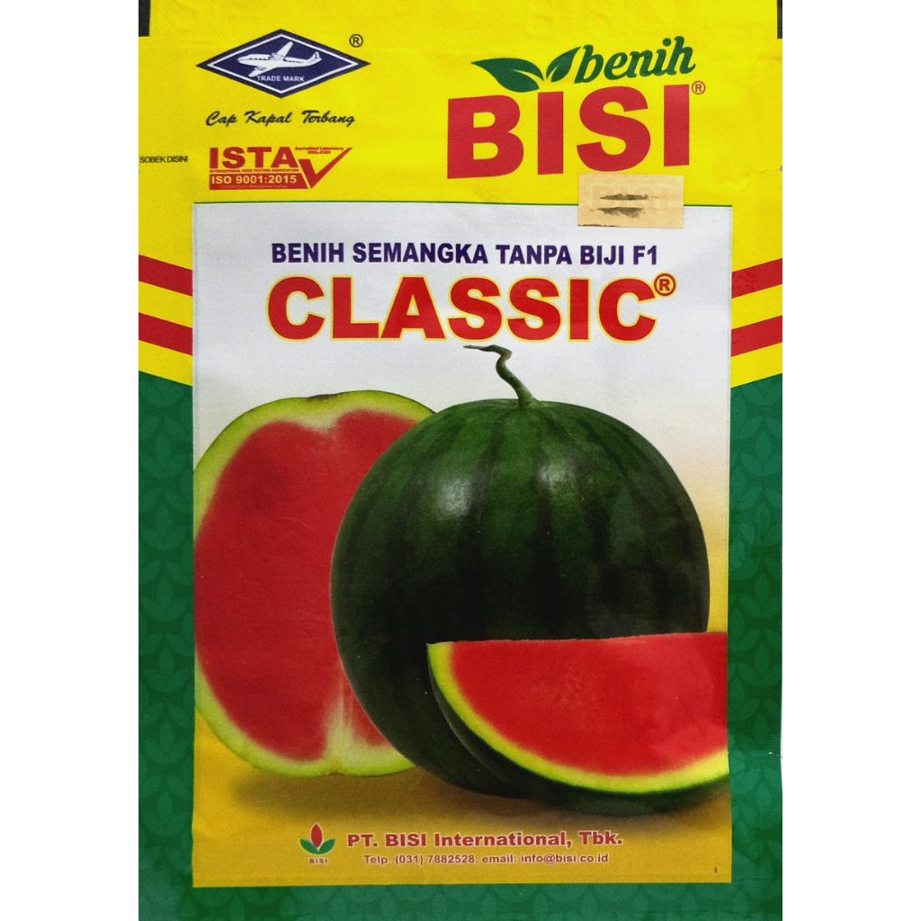 

SEMANGKA CLASSIC Kemasan 10 gr- Benih Semangka Tanpa Biji F1 Cap Kapal Terbang