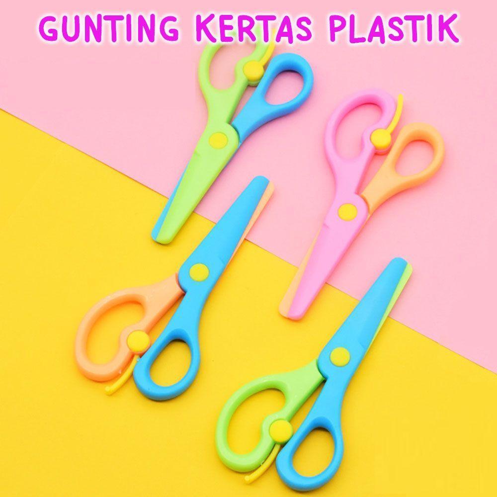 

Mainan Gunting Kertas Plastik Anak Aman Ujung Tumpul Safety Scissor Rounded Gunting Mini