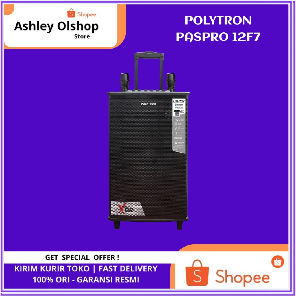 Speaker Polytron PAS PRO12F7 Speaker Bluetooth Polytron PASPRO 12F7 - Free Mic Wireless 2 Pcs