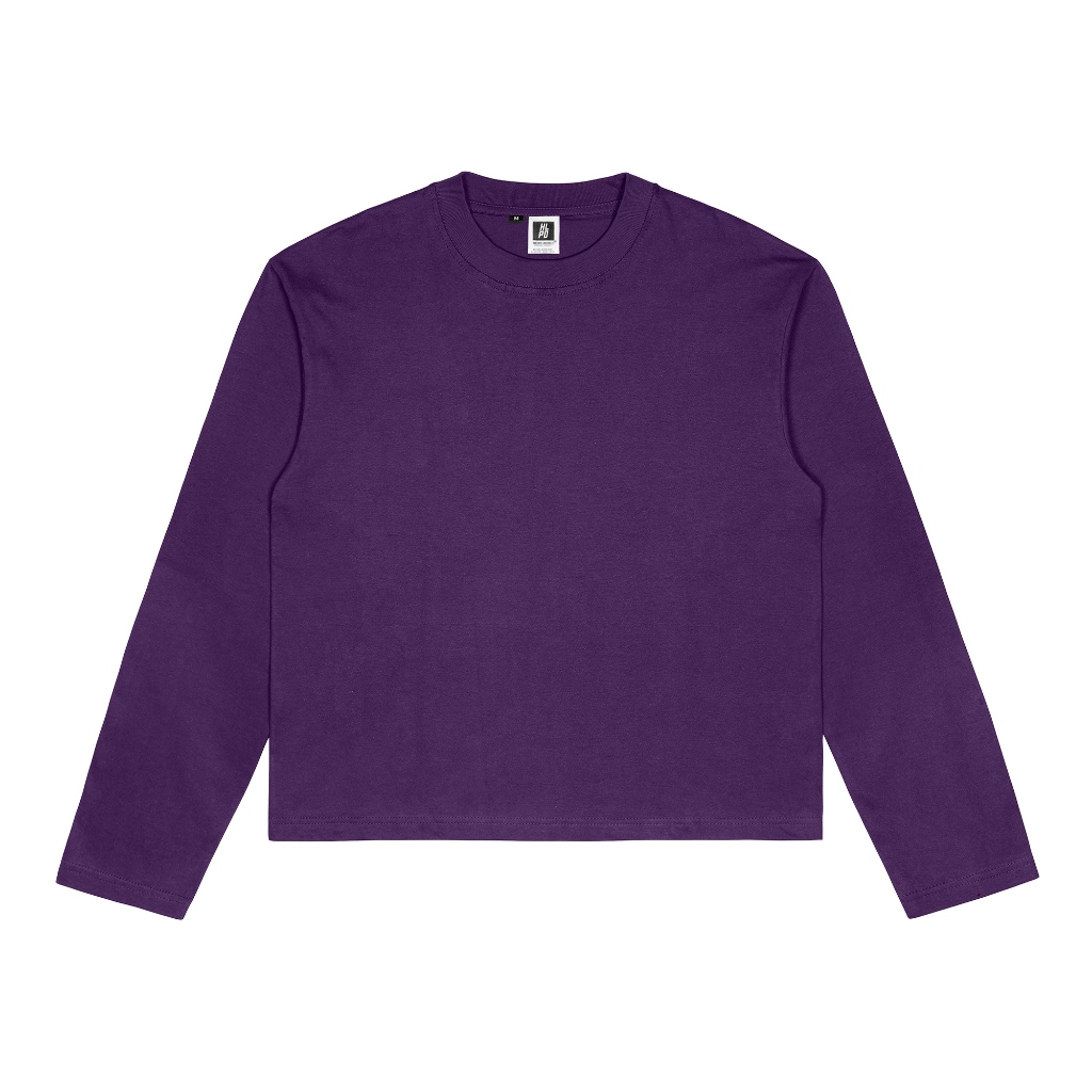 HLPD WeirdWorld Baju Kaos Lengan Panjang T shirt Long Sleeve Boxy Tee - Polos Purple