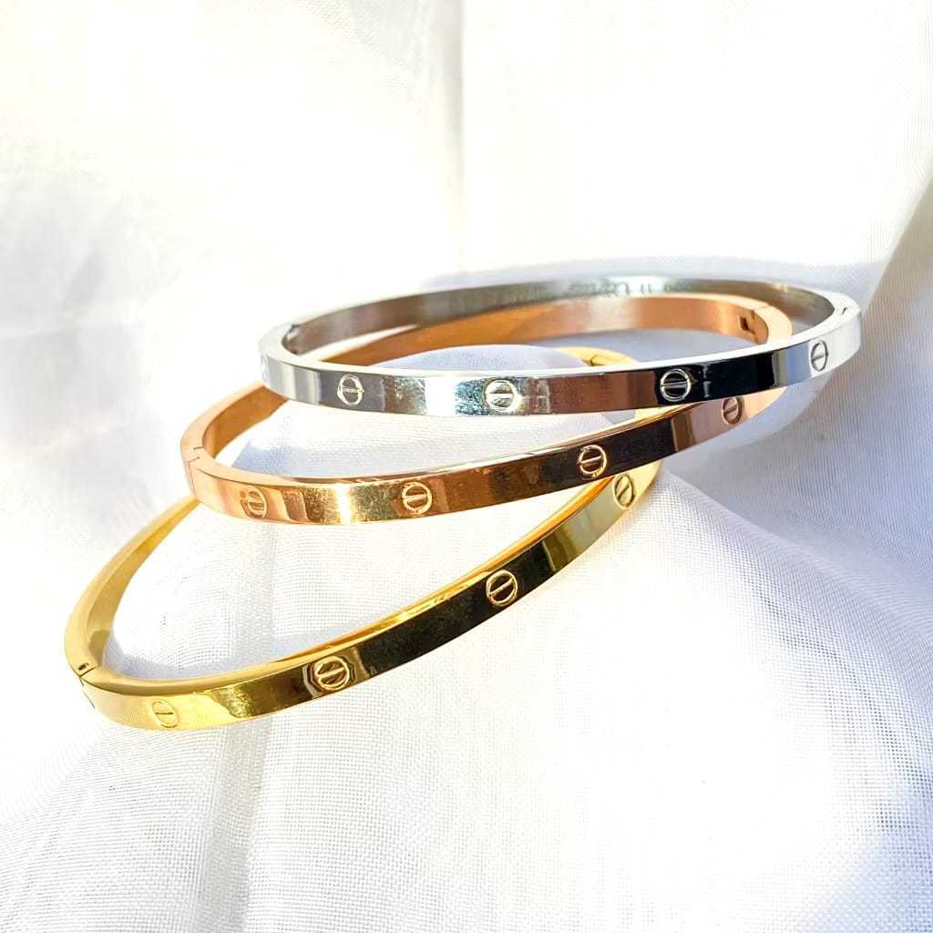 Gelang Titanium Wanita - Gelang Nagita Slavina Titanium - Gelang Bangle Titanium