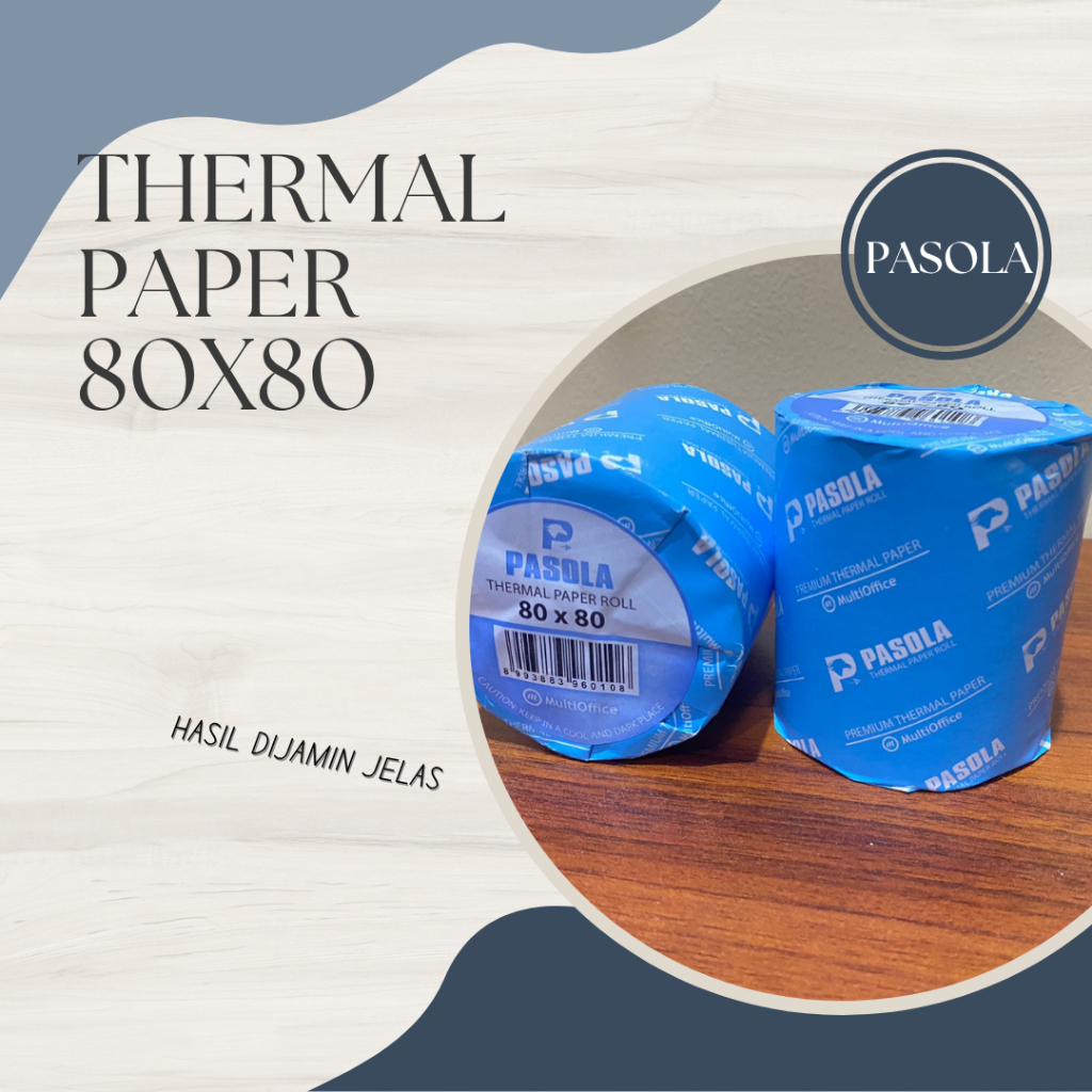

Pasola Kertas Thermal / Thermal Paper / Struk Kasir / Kertas Kasir 80x80 mm