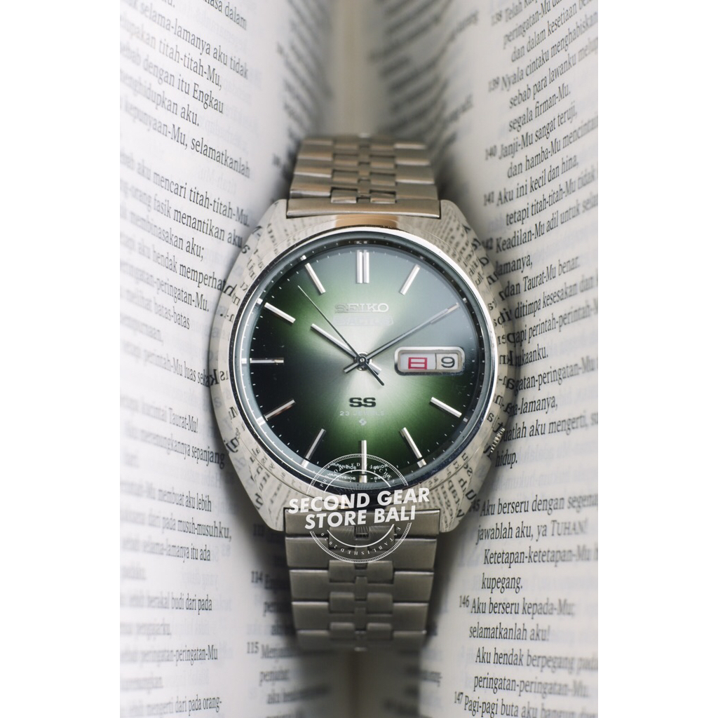 jam tangan automatic jdm seiko 5 actus ss green fume dial