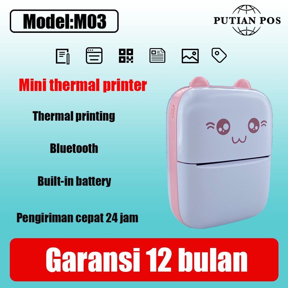Mini Thermal Bluetooth Printer Portable Picture Foto Receipt Barcode Memo Printer