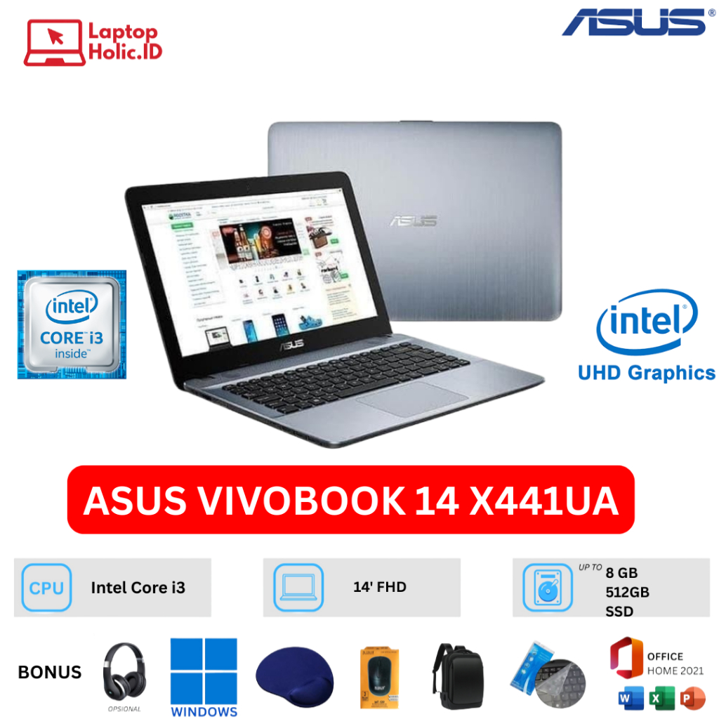 ASUS VIVOBOOK 14 X441UA Intel Core i3 8GB/512GB SSD 14" W10