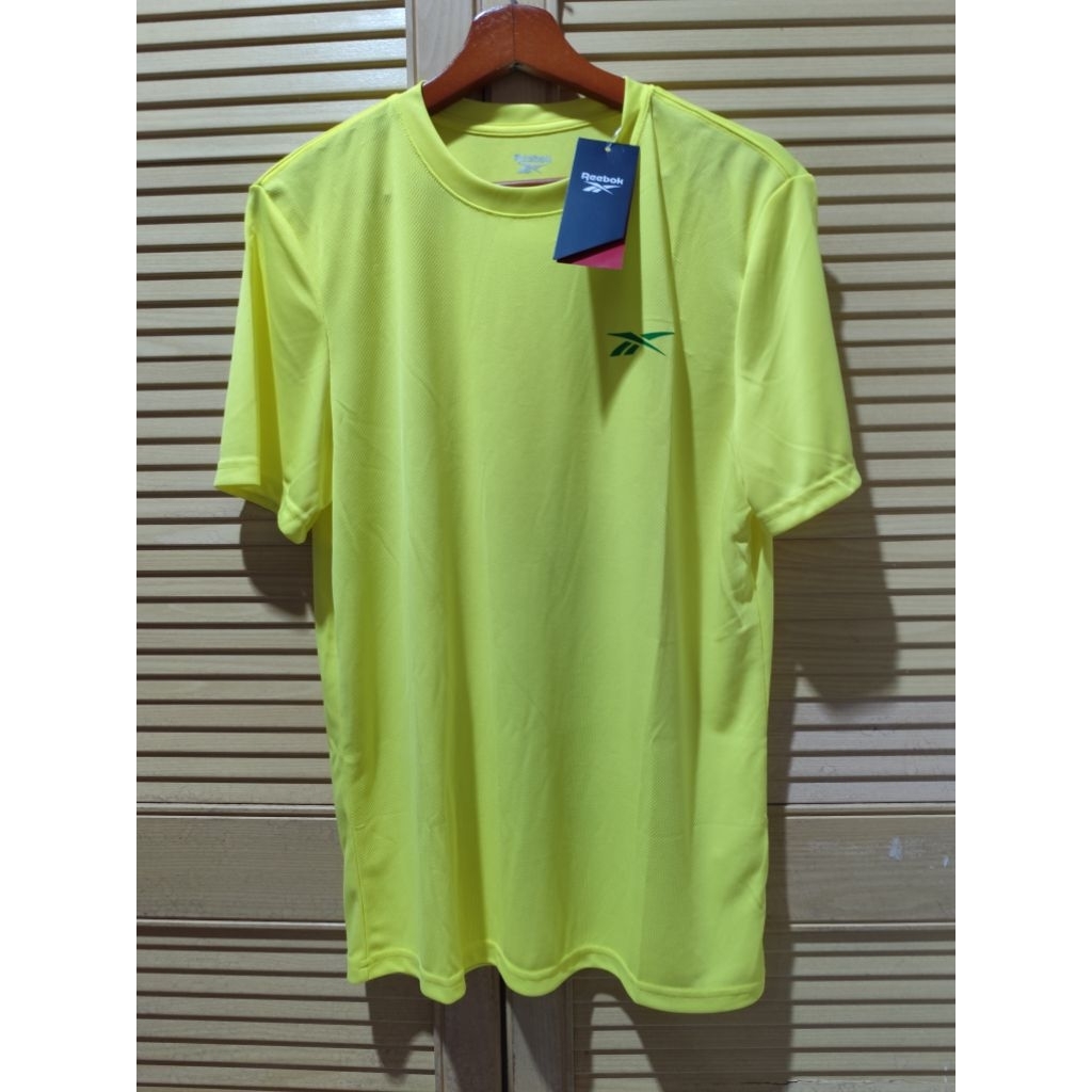 REEBOK Kaos Dryfit Pria Kuning Terang 100% ORIGINAL