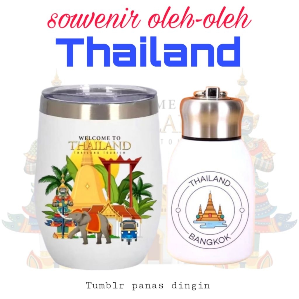 Oleh oleh souvenir mug egg tumbler termos mini thailand bangkok murah berkualitas