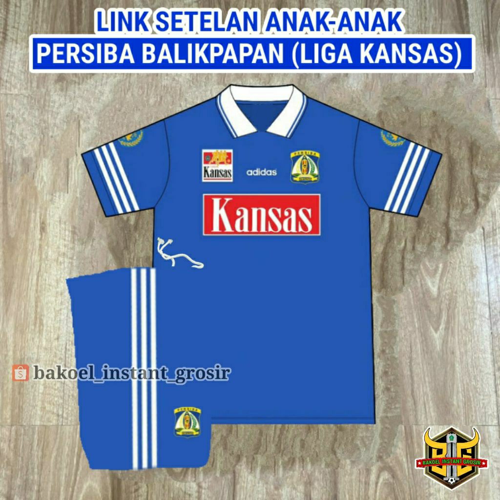 Setelan ANAK Persiba BALIKPAPAN Home 1996 / 1997 Liga KANSAS Biru Jersey Anak PRINTING atau BORDIR R