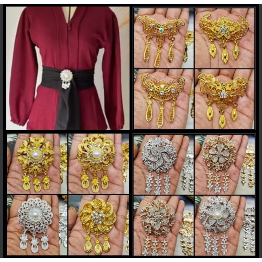 bros kebaya anak, Bros jurai, bros dada hijab, aksesoris kerudung kebaya