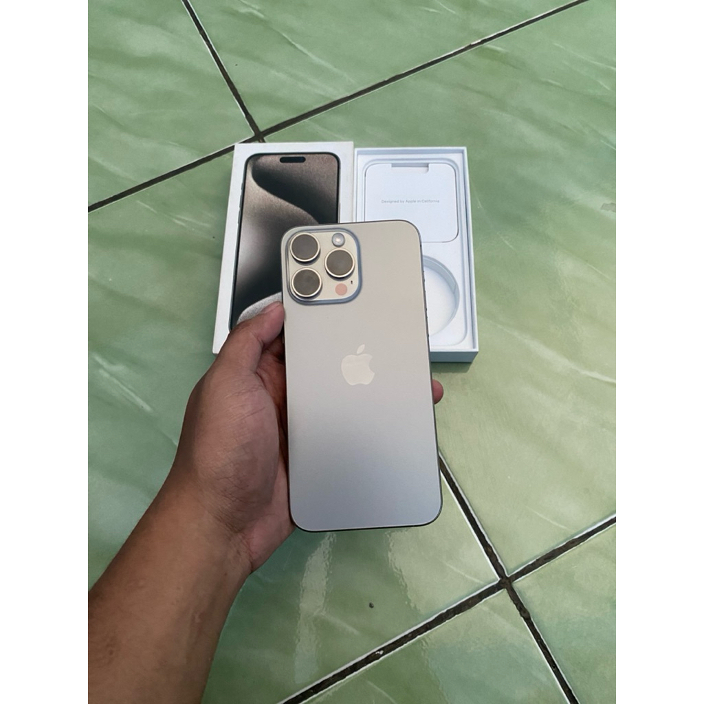 Iphone 15 promax 256 gb Ibox Natural Fulset Ori Second