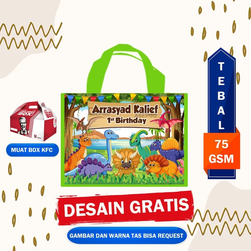 

Tas Ultah Murah/goodie bag murah/Tas ulang tahun dinosaurus cute