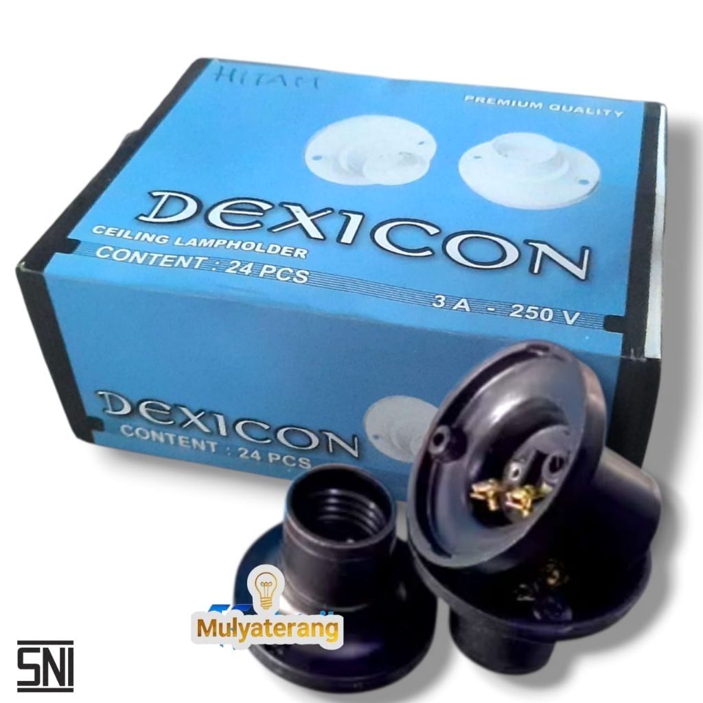 Dexicon Fitting Plafon Bulat Hitam E27 Murah Fitting Plafon Tempel Berkualitas