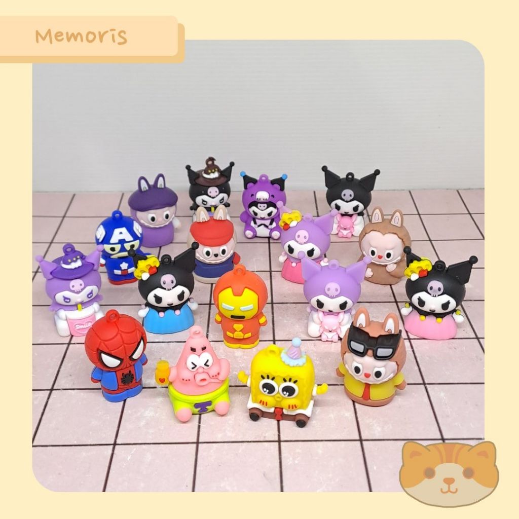 

Rautan Serutan Pensil Sharpener Karet Boneka 3D Ironman Spiderman Kuromi Labubu Avengers Spongebob