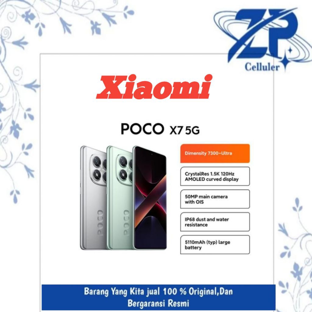 xiomi Poco x7 5G ram 8/Rom 256gb garansi resmi xiomi