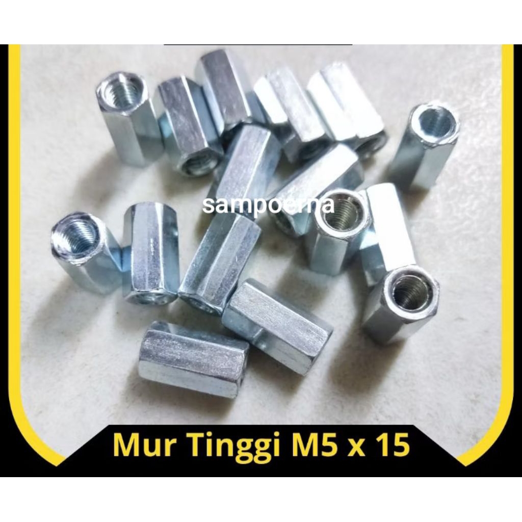 Long Nut longnut Mur Panjang Tinggi m5x15 lobang baut 8/m5 panjang 1,5cm/15mm Promo