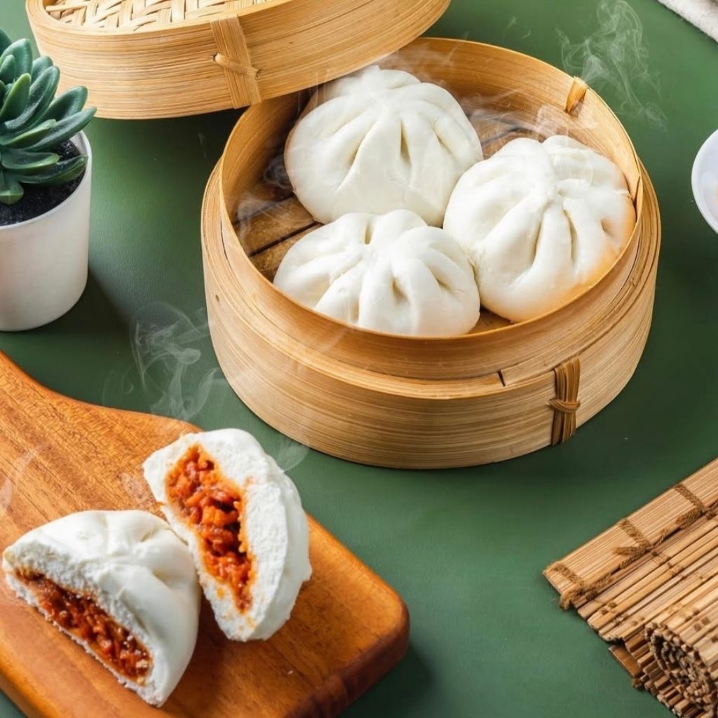 

Bakpao frozen ayam / charshiu pao chinese steamed carsiu / camilan bao / kukus bapao
