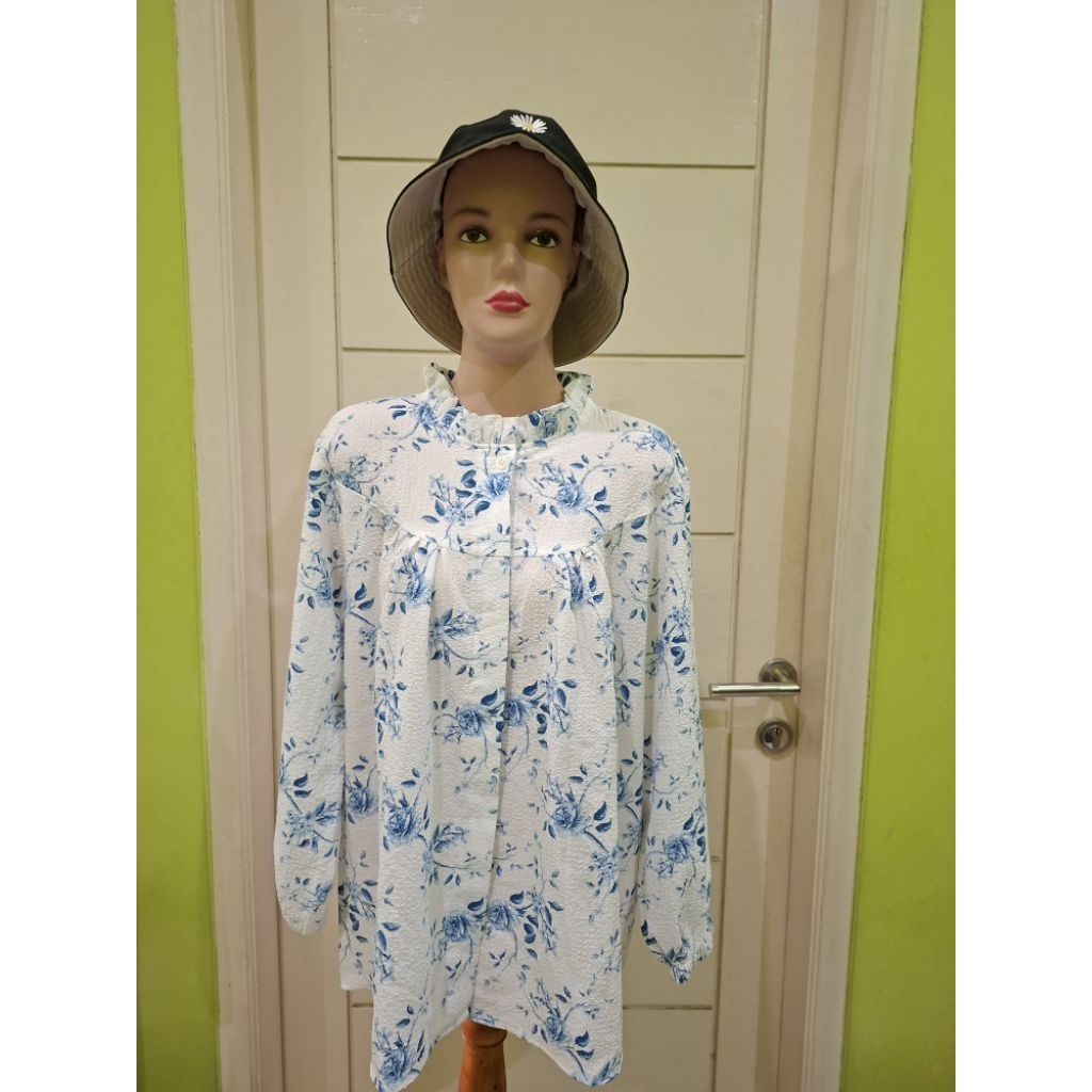 [Pre-Loved] Blouse jumbo Motif Bunga