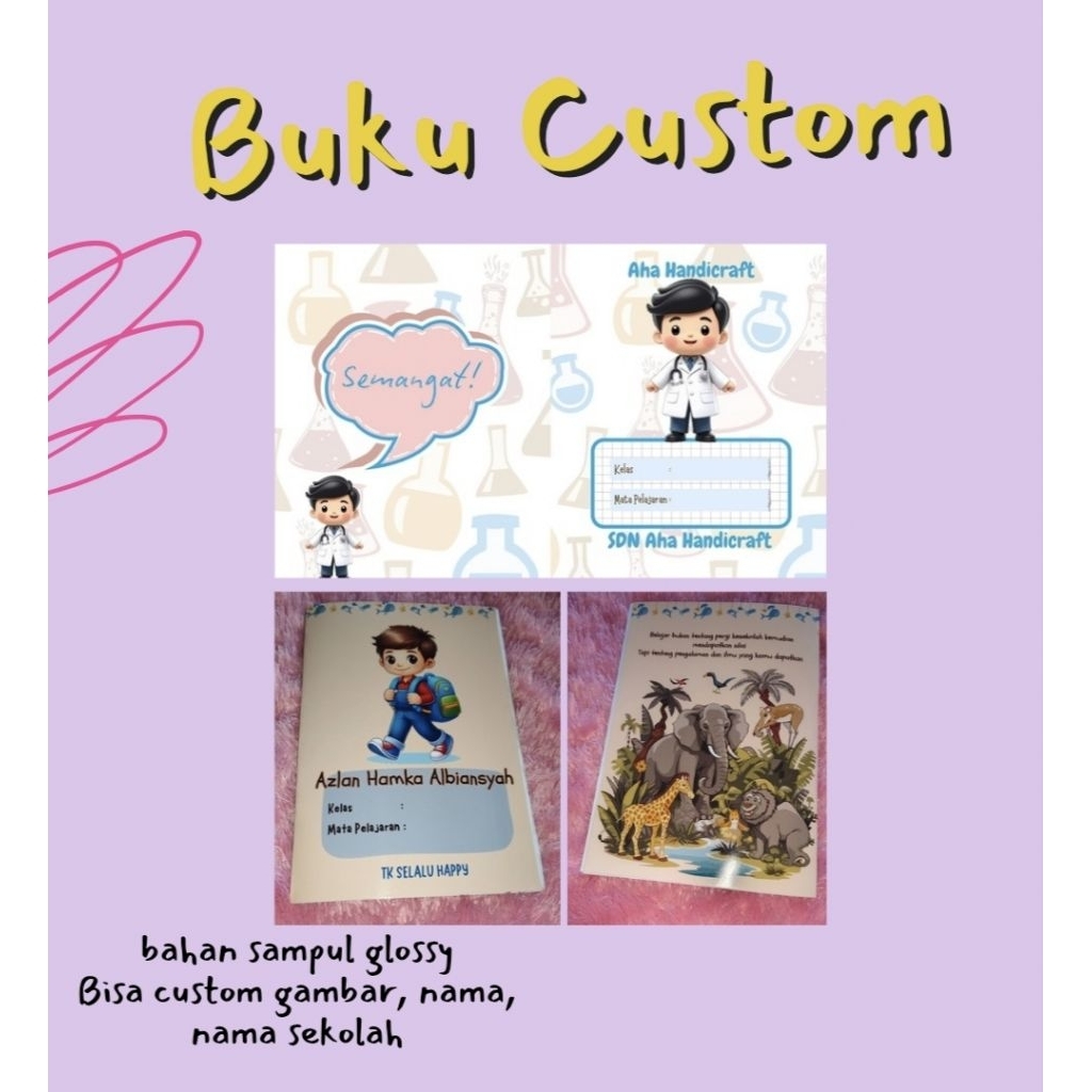 

Buku custom gambar dan nama