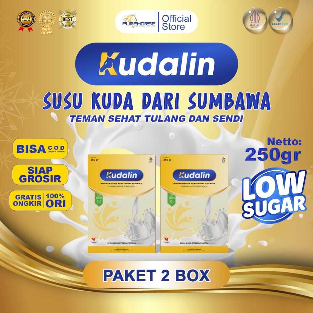 

Susu Kuda Liar Kudalin Sumbawa Asli 100% Rendah Gula Kemasan 250gram/Box paket 2 box