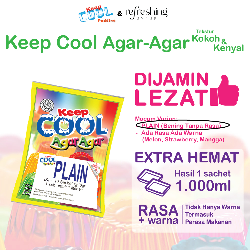 

Keep Cool Agar LOS Plain @10gr 1 Liter