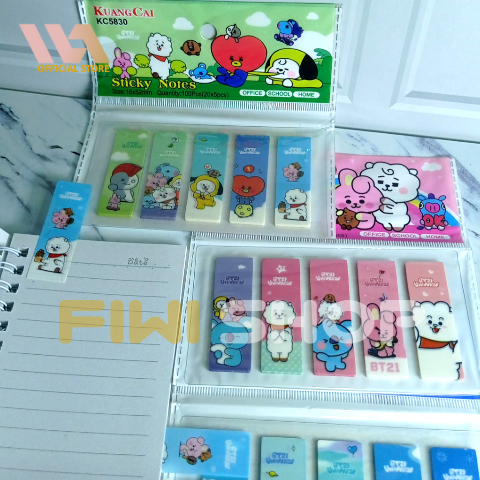

FIWI - [1SET 100PCS] STICKY NOTES STICKY 503X BTS / PEMBATAS BUKU PLASTK / MEMO TEMPEL LUCU PREMIUM