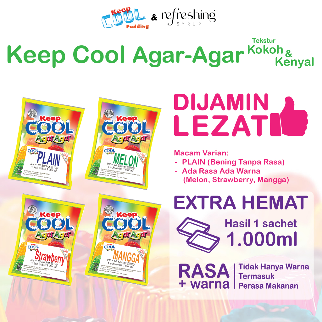 

Keep Cool Agar Agar @10gr 1Liter Aneka Rasa