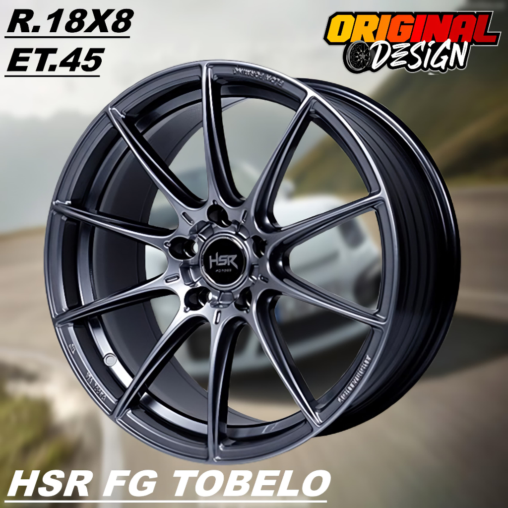 Pelek Racing Ring 18 Mobil INNOVA, RUSH, CIVIC, Velg HSR FG TOBELO R18 Hyper Black