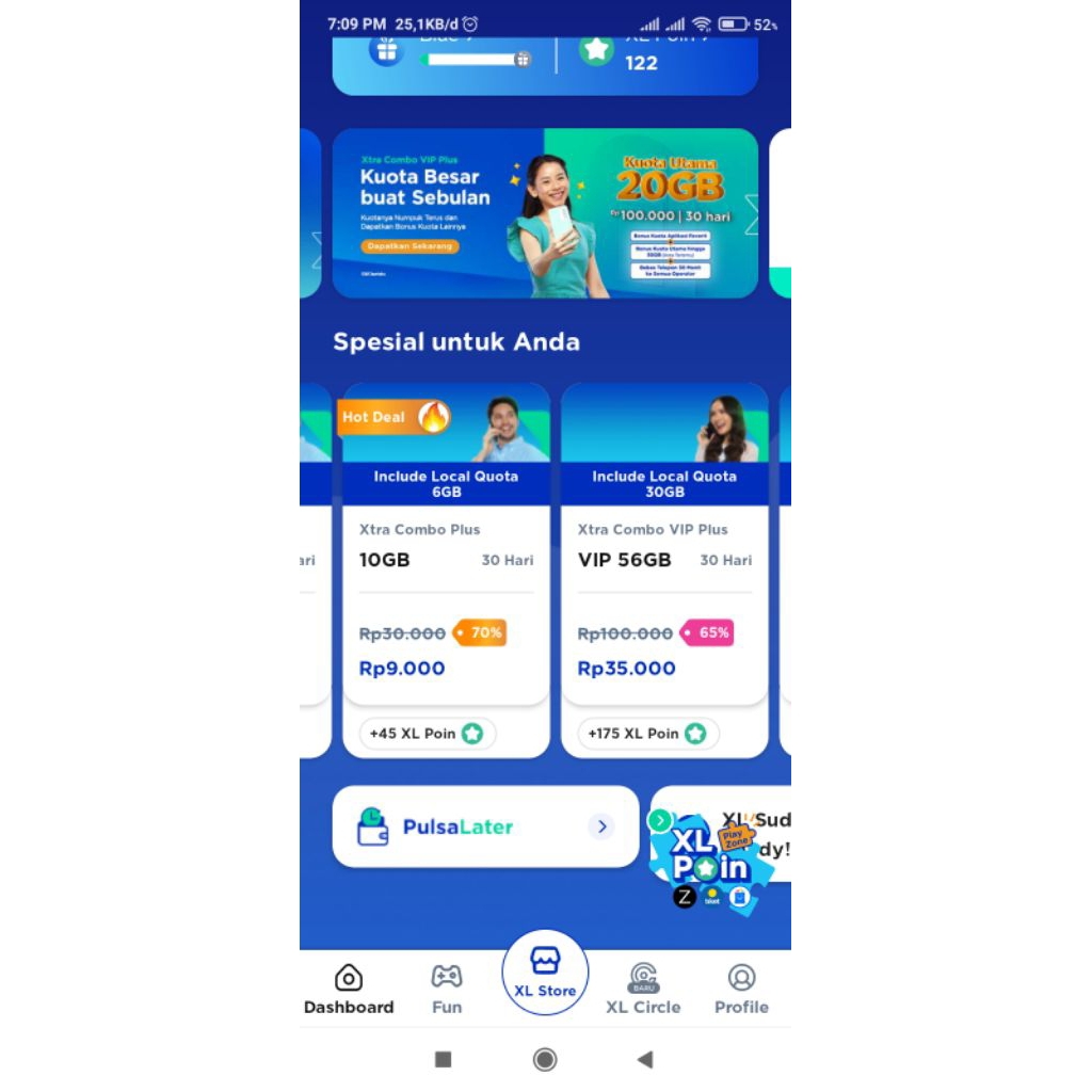 KARTU XL XTRA COMBO PLUS DISKON 70%