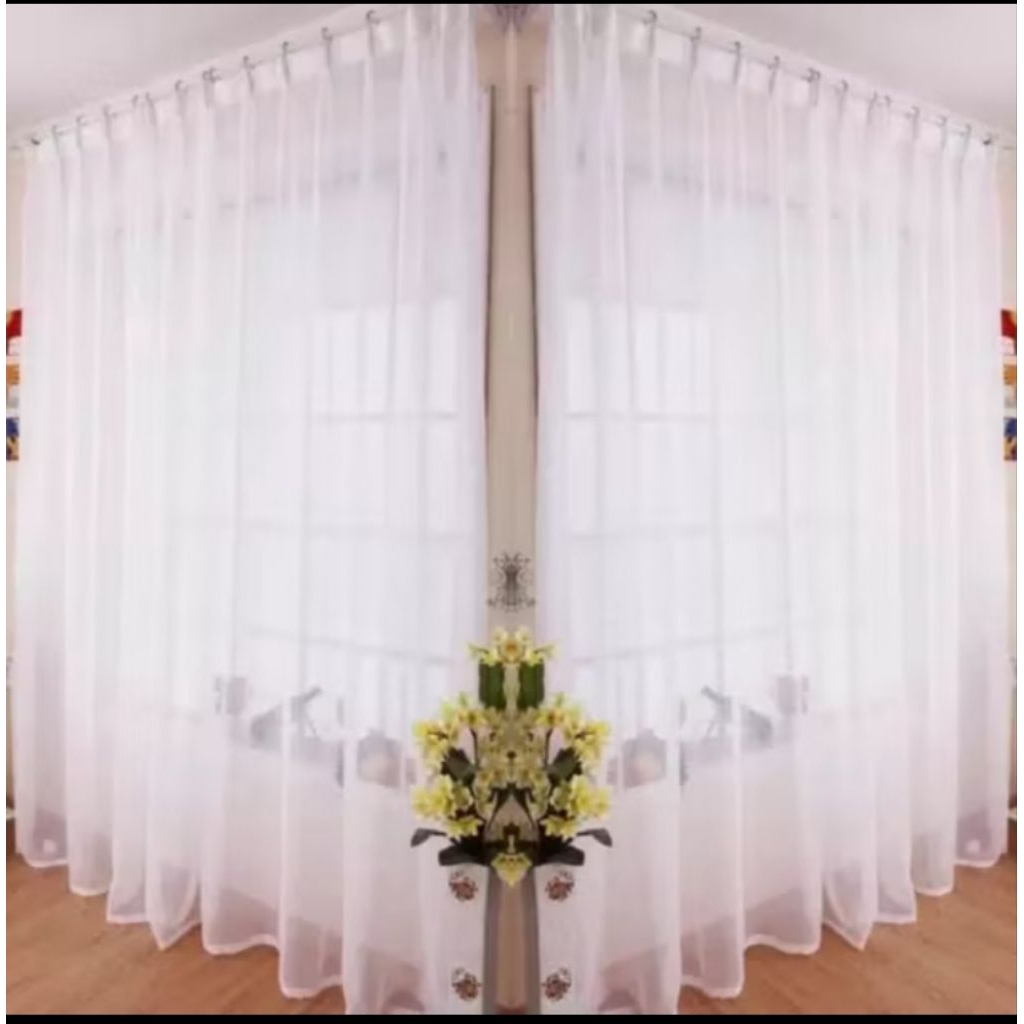 Gorden putih polos Dalaman Hordeng jendela Panjang Tirai pintu kamar Gorden plisket 300x250