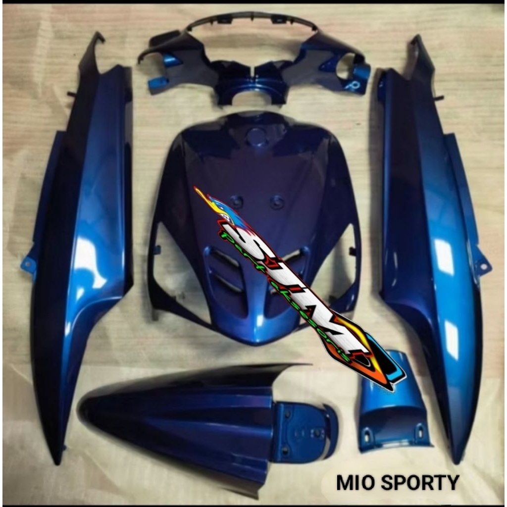 COVER BODY SET HALUS YAMAHA MIO SPORTY, WARNA BIRU