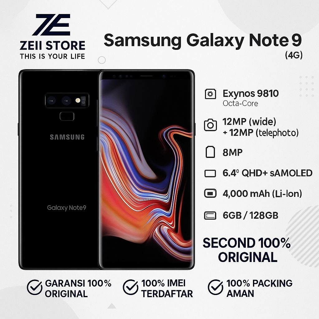 Samsung Galaxy Note 9 6/128 Second Sein Resmi Indonesia