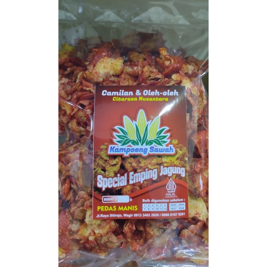 

emping jagung rasa pedas manis 250 gram 12.500