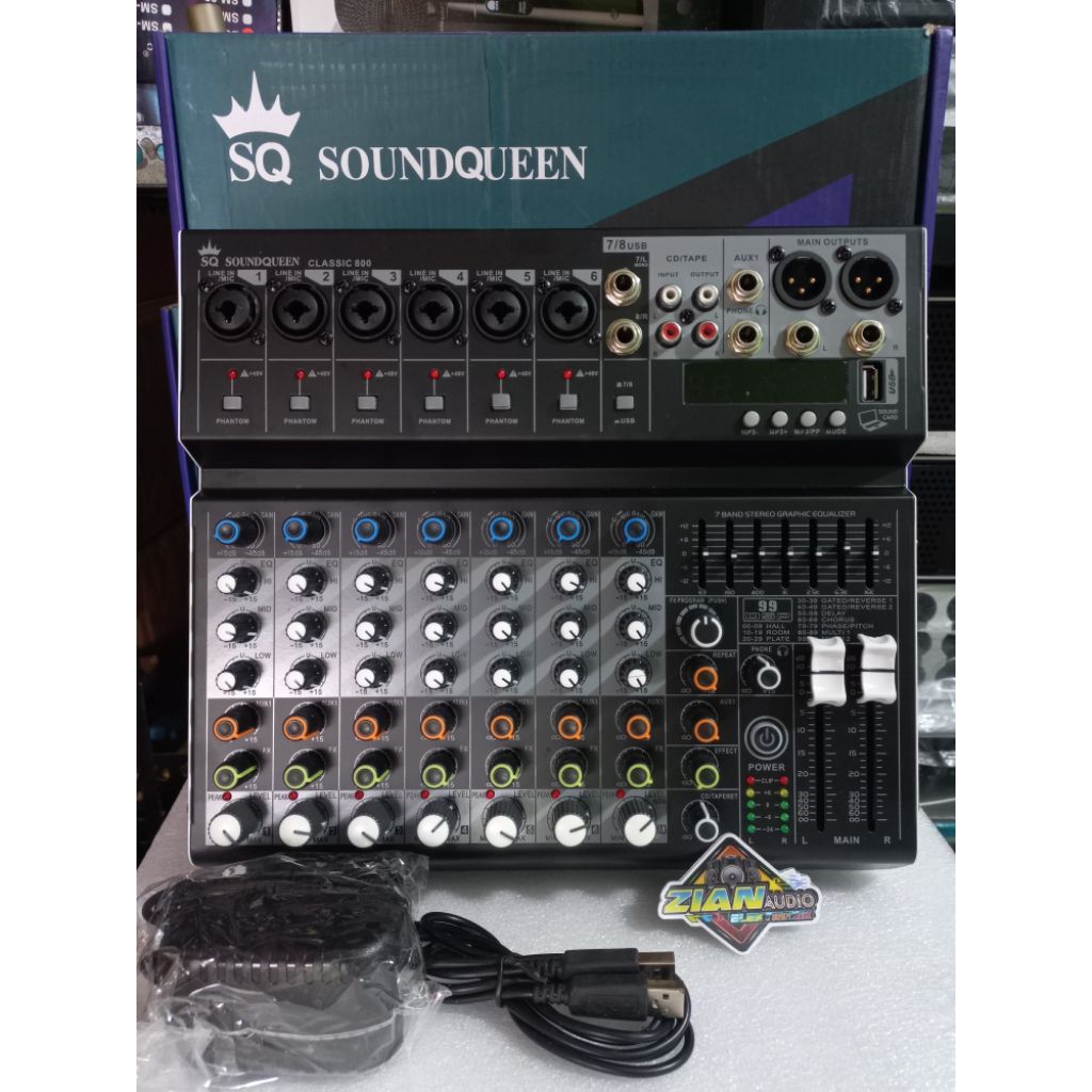 MIXER AUDIO SOUNDQUEEN CLASSIC 800 ORIGINAL 8CHANNEL EFFECT REVERB